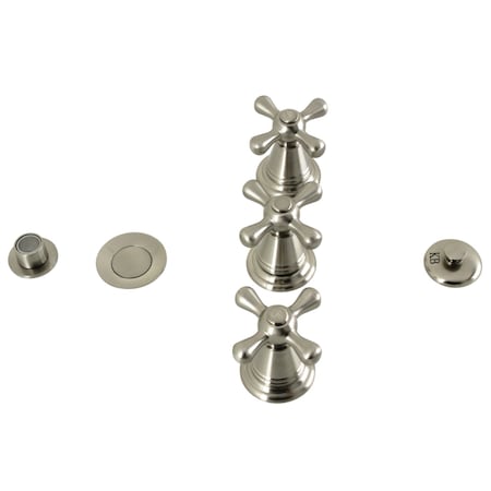 Kingston Brass ThreeHandle Bidet Faucet, Brushed Nickel KB328AX